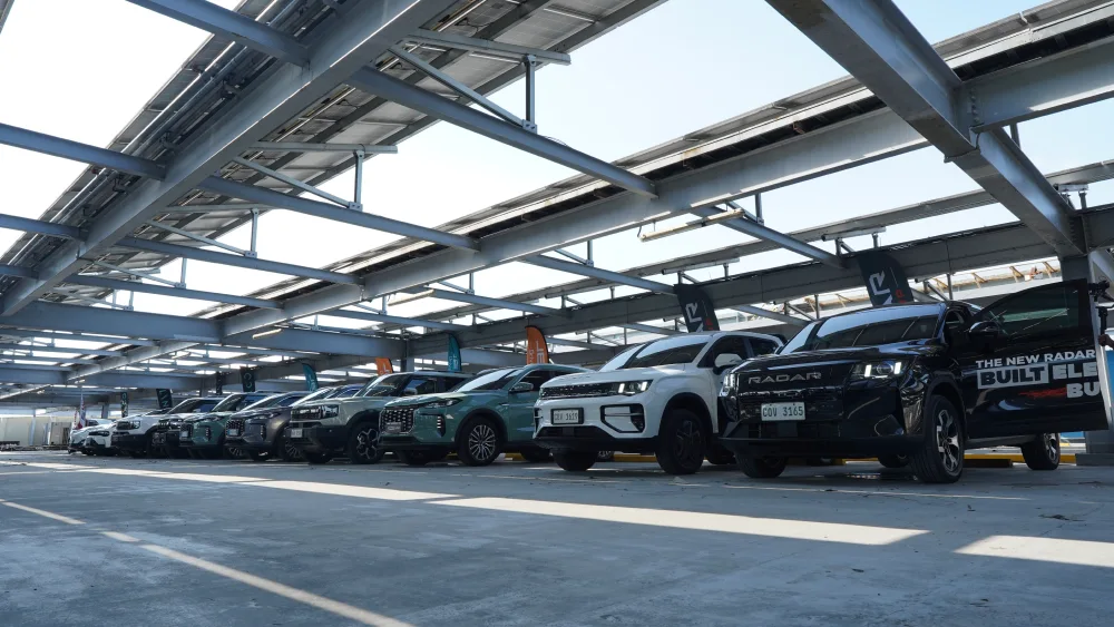 Fleet of UAAGI vehicles at the 8th-floor test drive track, where customers can appraise their trade-ins.